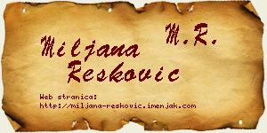 Miljana Resković vizit kartica